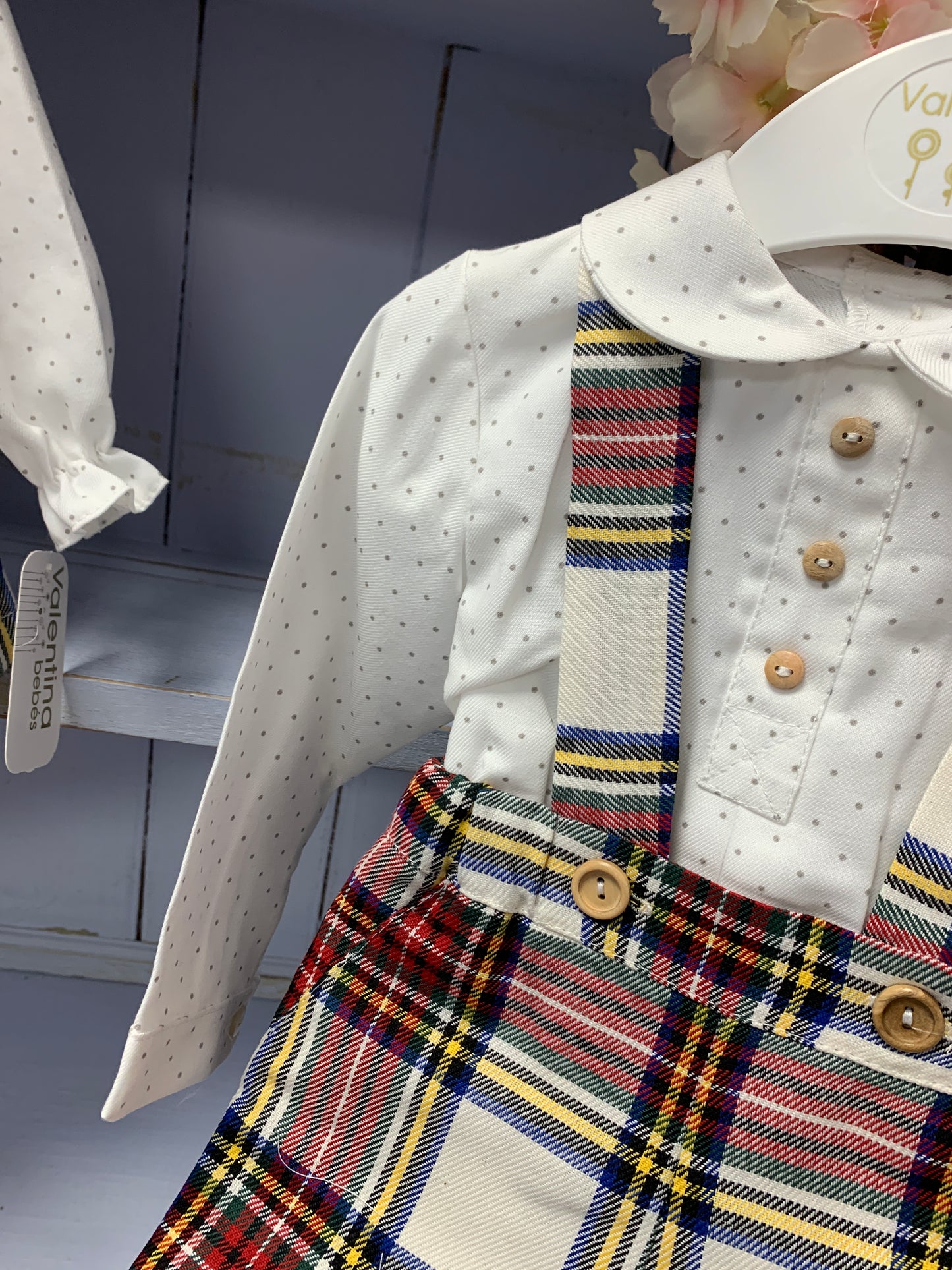 Valentina Spanish Luxury Ivory & Red Tartan Set