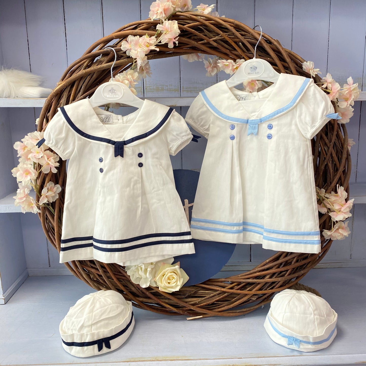 Beau Kid Sailor Style Dress blue & navy