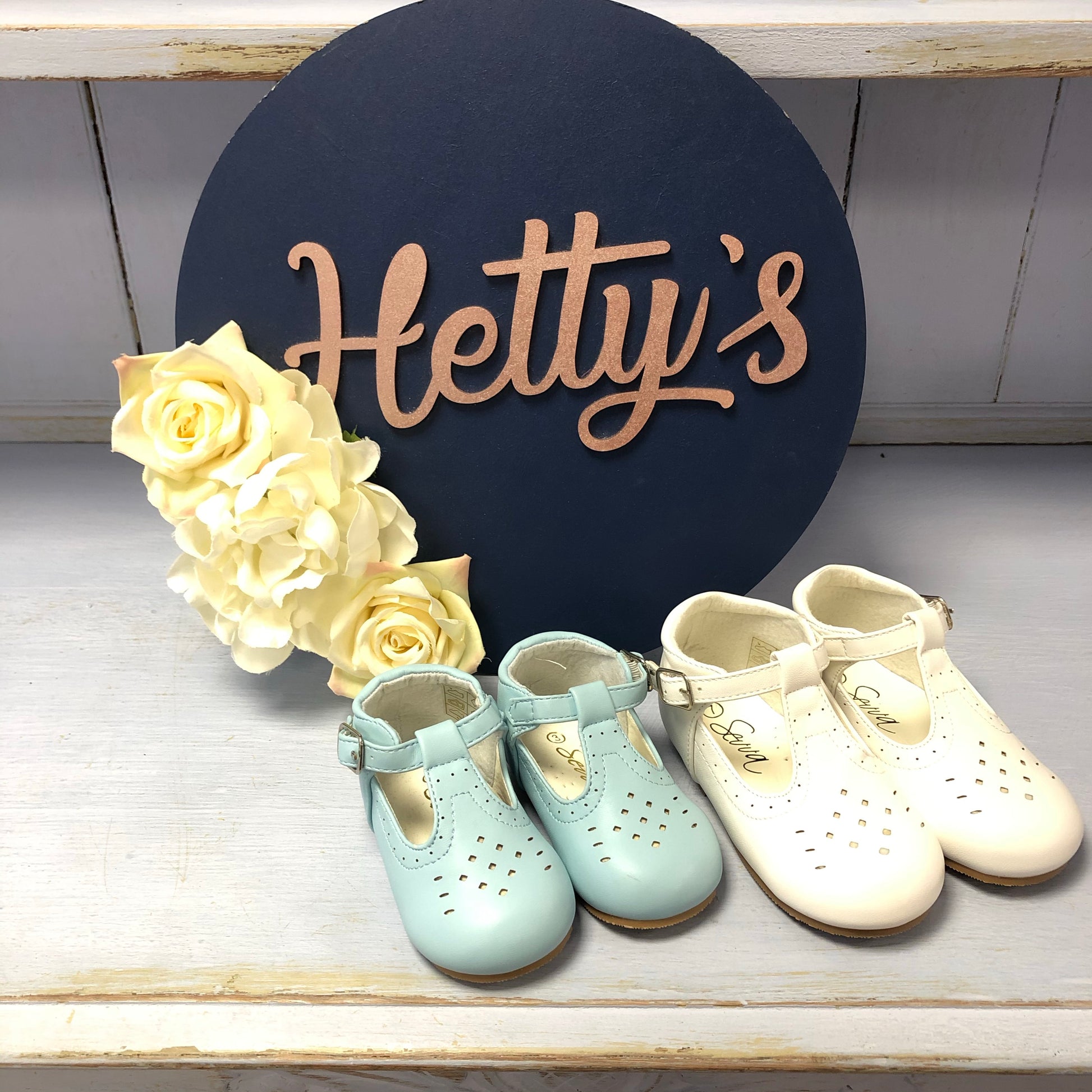 Aaron - Baby Blue T-bar Shoes - Hetty's Baby Boutique