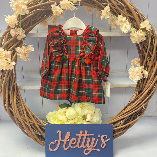 Red/Green Tartan Pom Dress