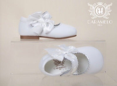 Caramelo Mary Jane Bow Leather Shoes - Hetty's Baby Boutique