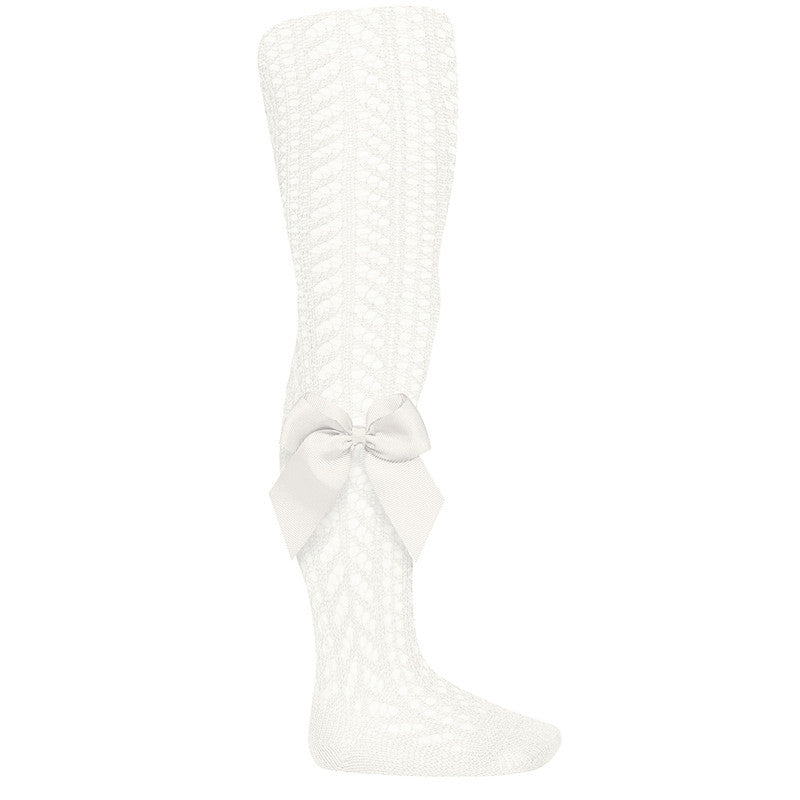 Crochet Style Tights with Bows - Hetty's Baby Boutique