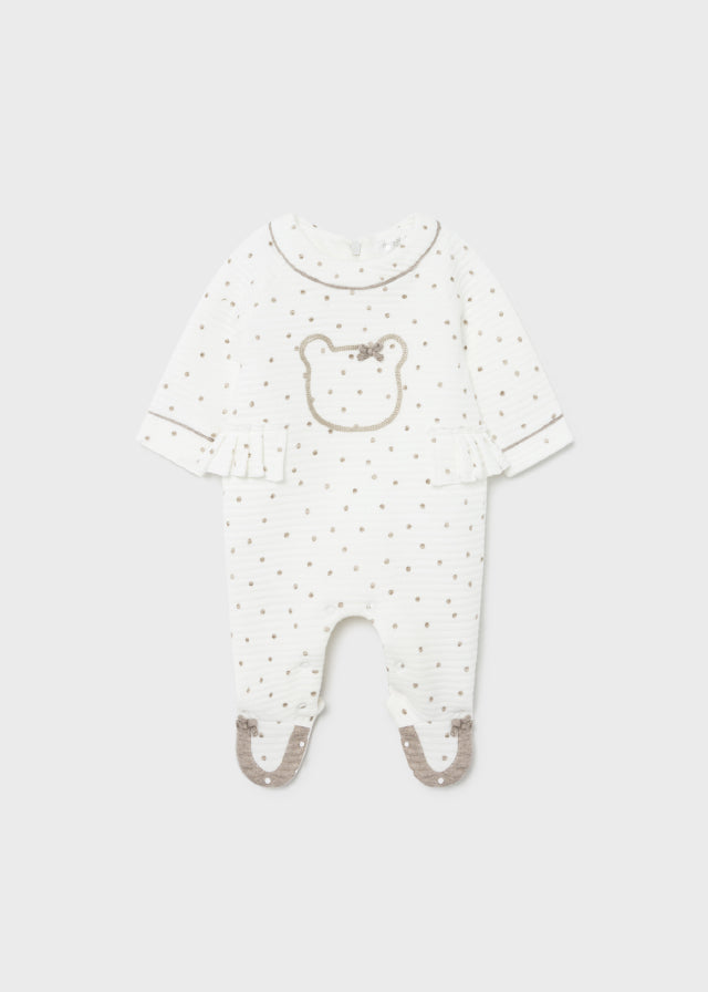 Mayoral Luxury Padded Teddy Frilly All In One