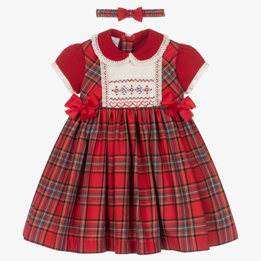 Pretty Originals Red Tartan Smock Dress